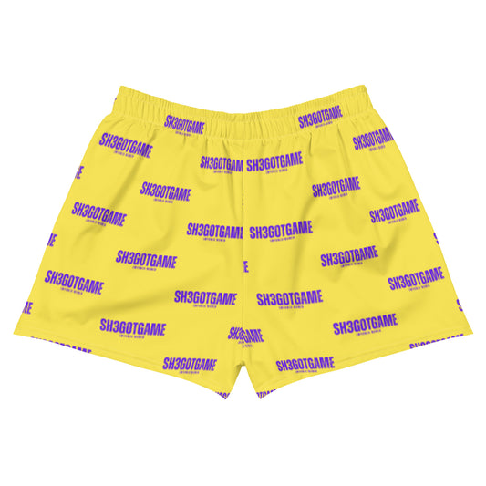 Sh3gotgame Purple and Gold Shorts