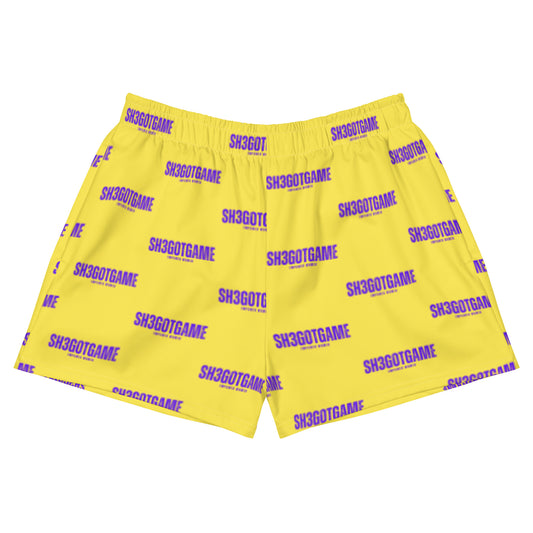 Sh3gotgame Purple and Gold Shorts