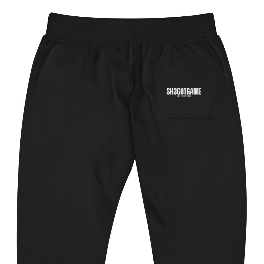 Sh3gotgame White on Black Label Joggers